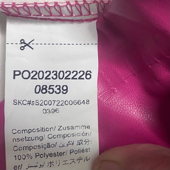 Bratz Coquette Mini Skirt L Barbie Pink Edgy 7” Slit High Waist Zipper Pleather - Picture 2 of 9